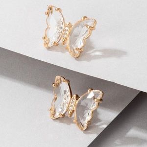 Rhinestone Butterfly Earrings